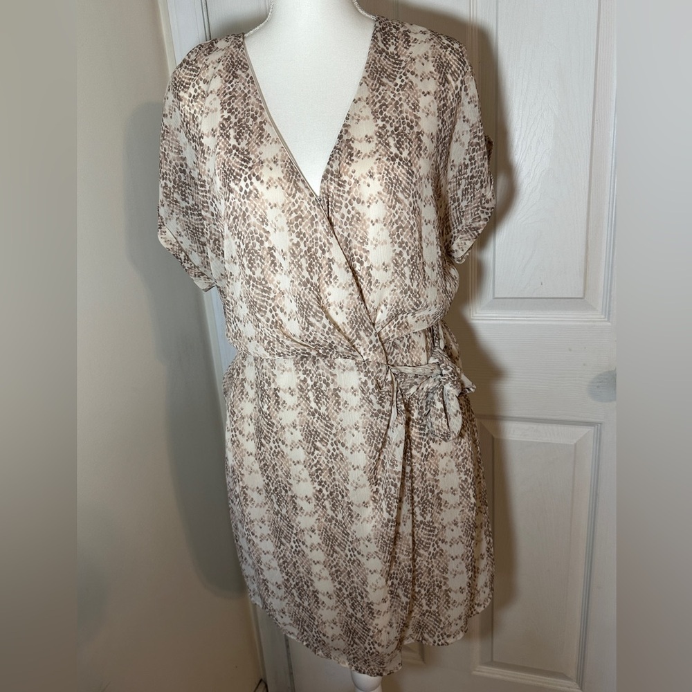 All in Favor Brown and Cream Midi Dress